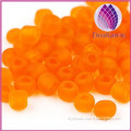 4mm orange frosted irregular round glass seed beads